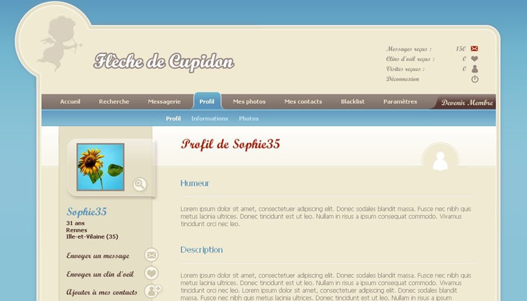 Flèche de Cupidon : webdesign