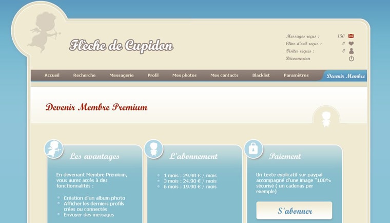 Flèche de Cupidon : webdesign